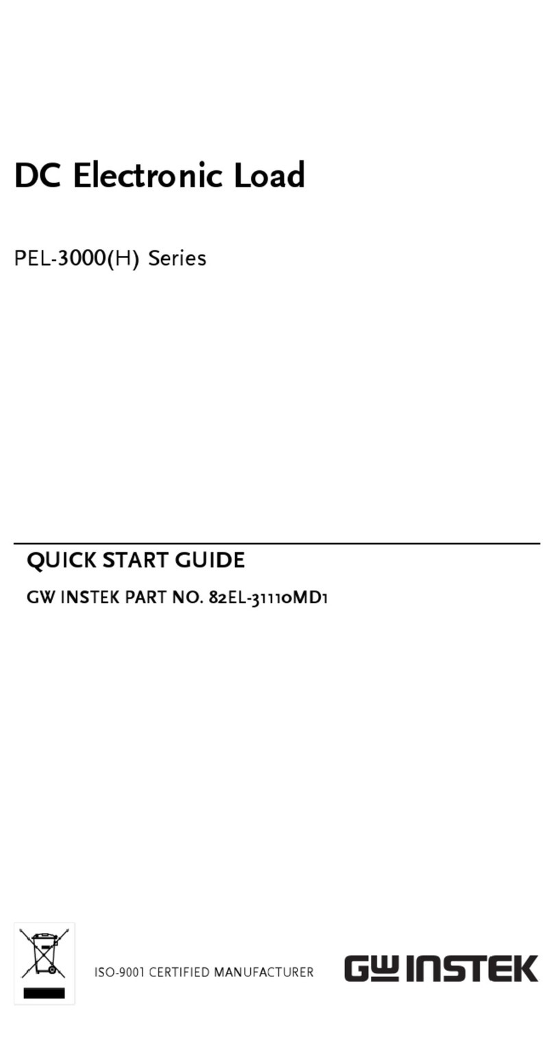 GW Instek PEL-3000 Series quick start guide