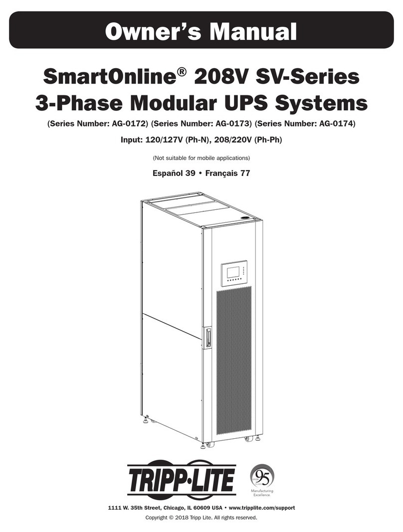 Tripp Lite SmartOnline SV Series User manual Tripp Lite SmartOnline SV Series User manual
