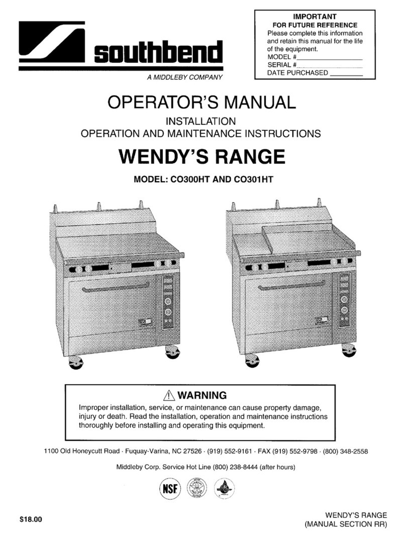 Middleby Southbend WENDY Series Operator's manual