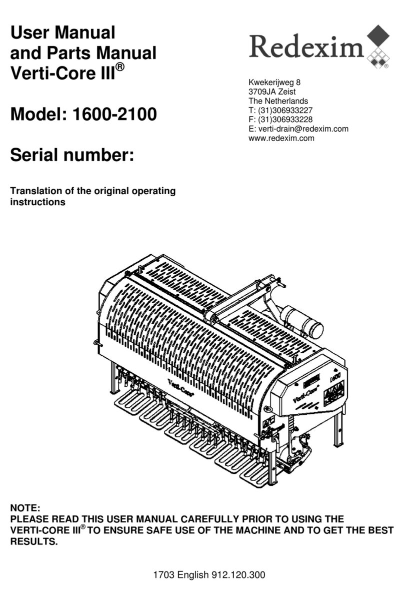 Redexim Verti-Core III 1600 User Manual and Parts Manual