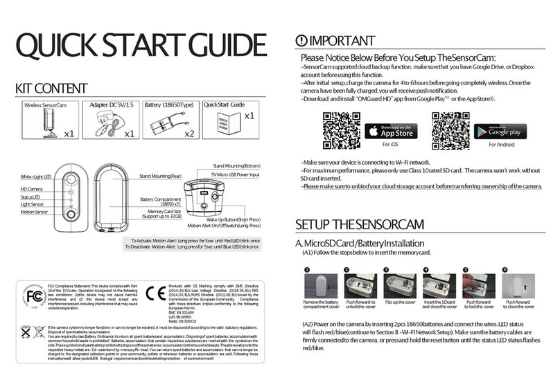 Secufirst SEC24 SensorCam quick start guide