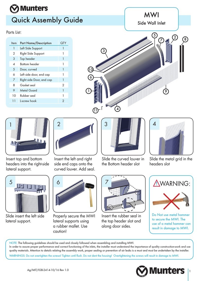 Munters MWI Series Quick assembly guide