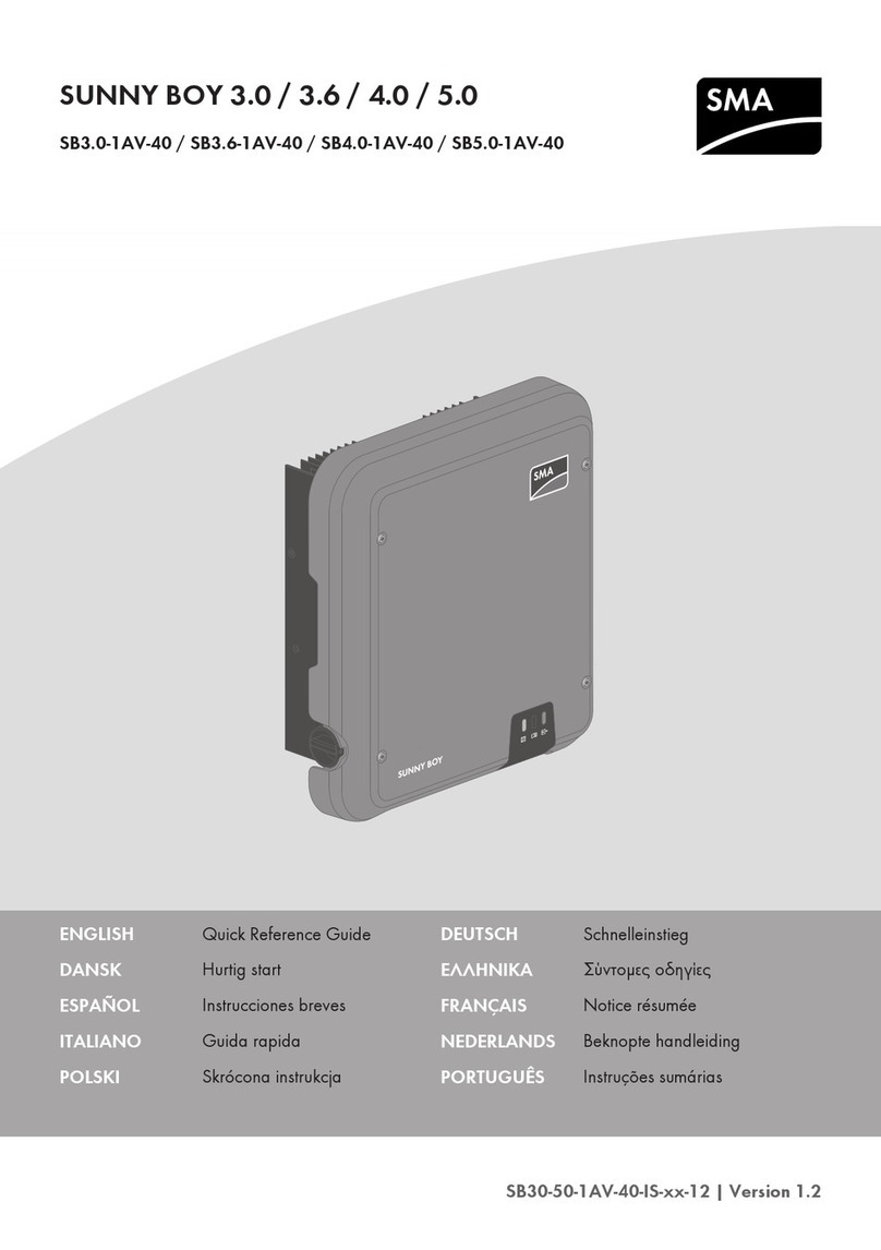 SMA SUNNY BOY 3.0 Quick reference guide