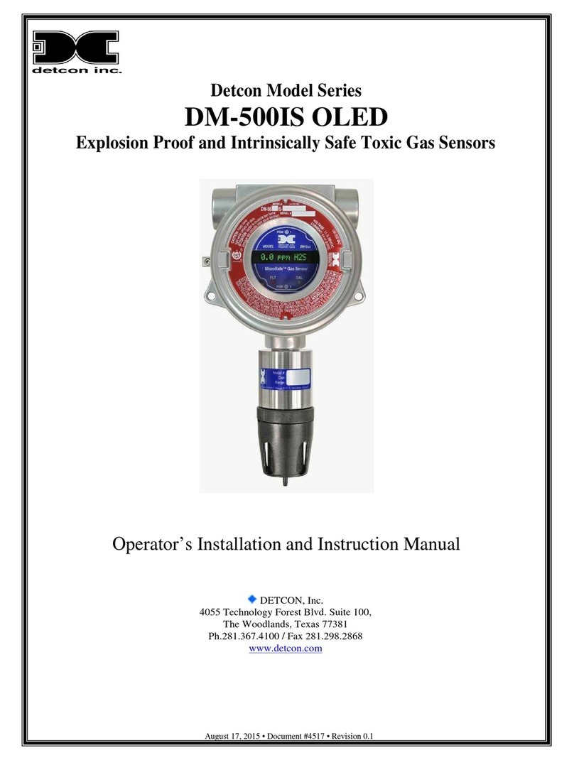 Detcon DM-500IS OLED Series Operator's installation and instruction manual Detcon DM-500IS OLED Series Operator's installation and instruction manual