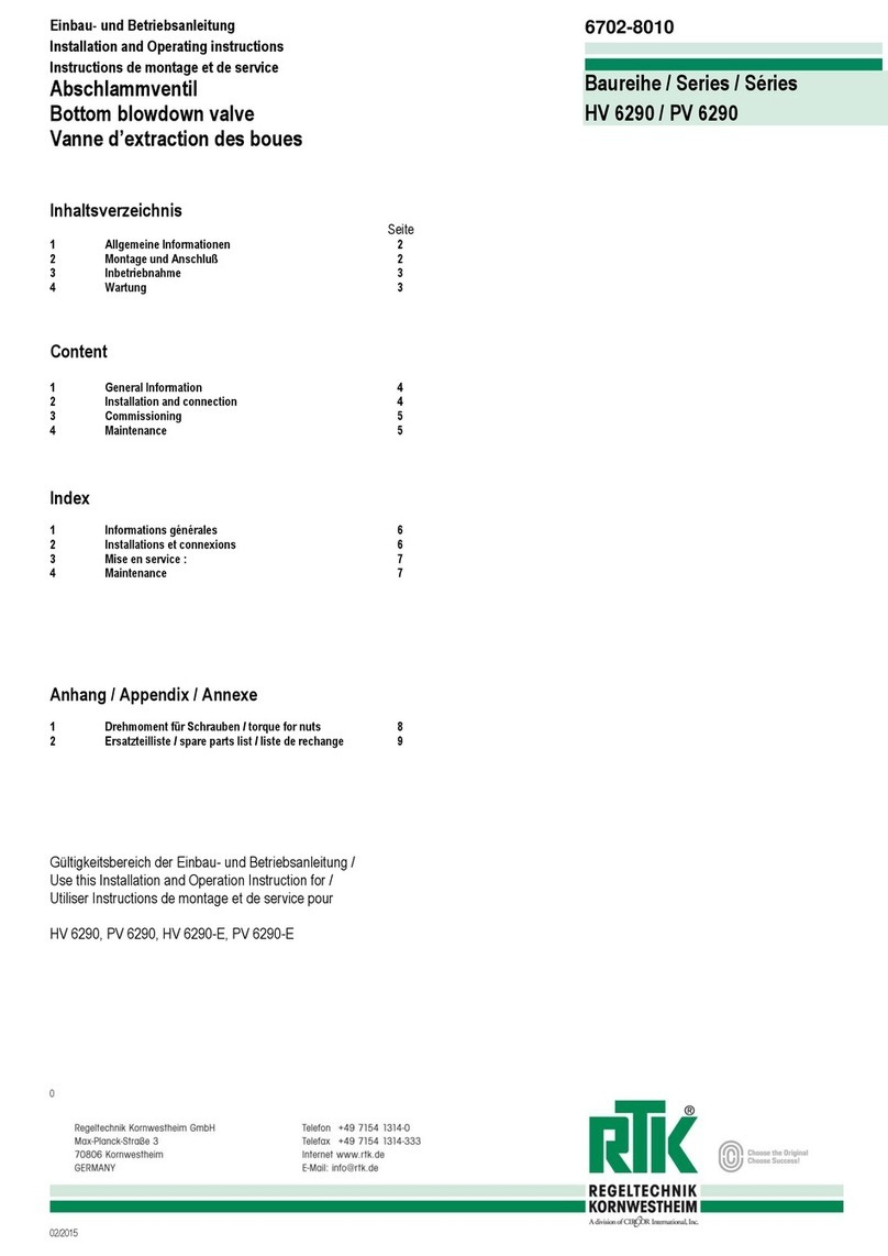 RTK HV 6290 Series Installation and operating instructions