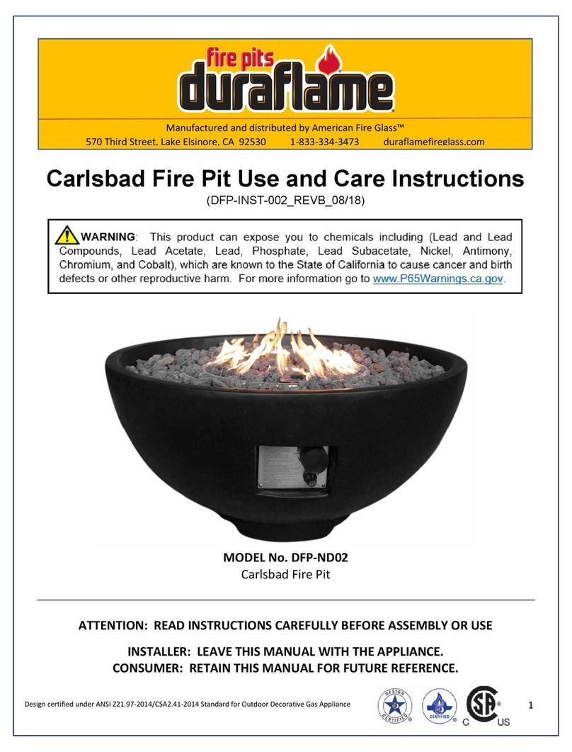 Duraflame Carlsbad DFP-ND02 Use and care instructions