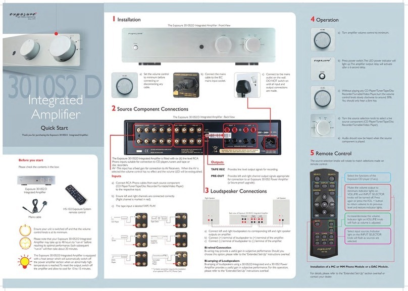 Exposure 3010S2 D User manual Exposure 3010S2 D User manual