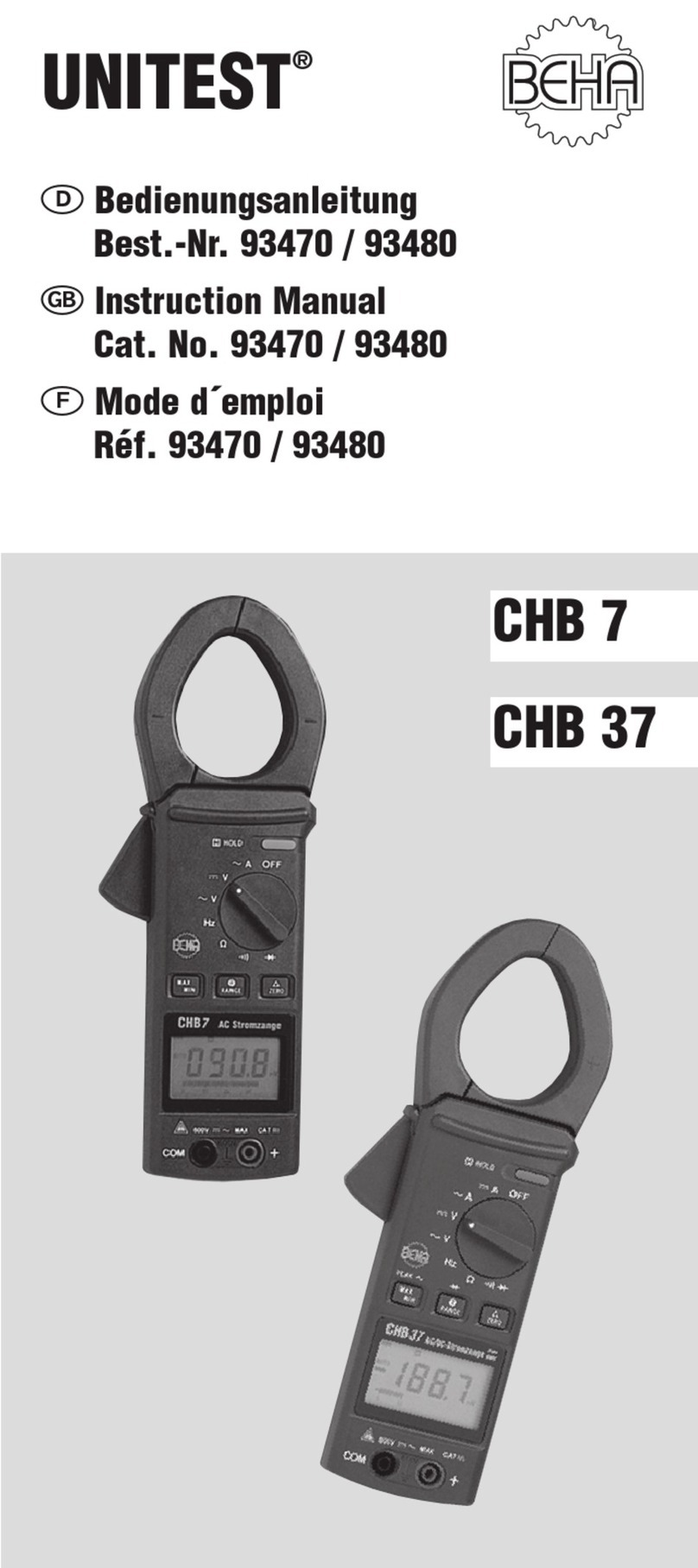 BEHA Unitest CHB 7 instruction manual