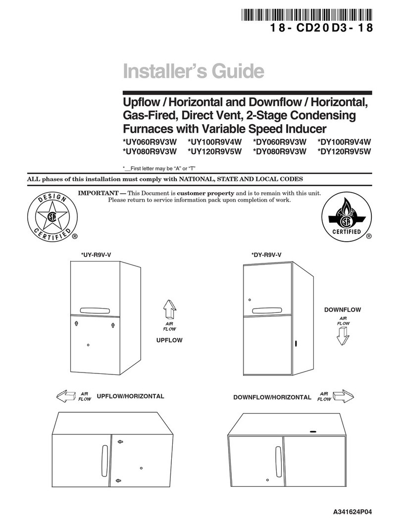 American Standard UY060R9V3W Series Installer's guide