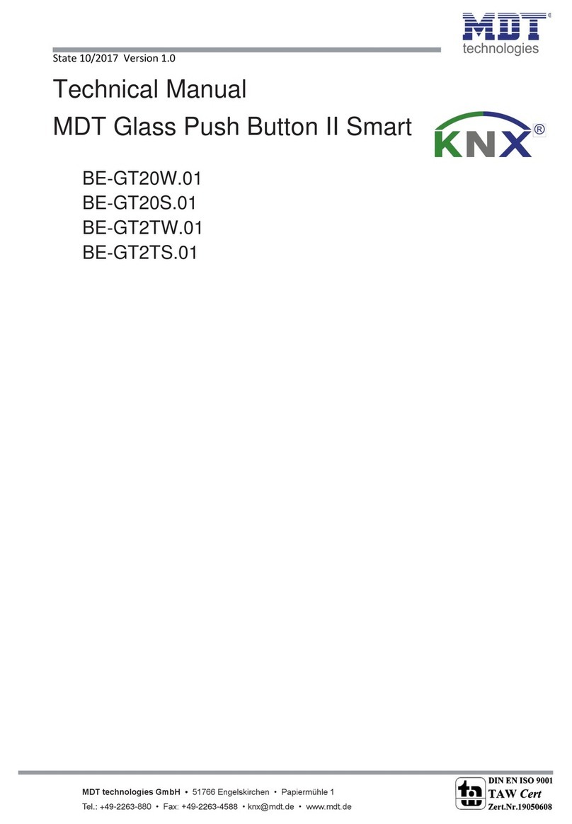 MDT Glass Push Button II Smart Series Technical manual