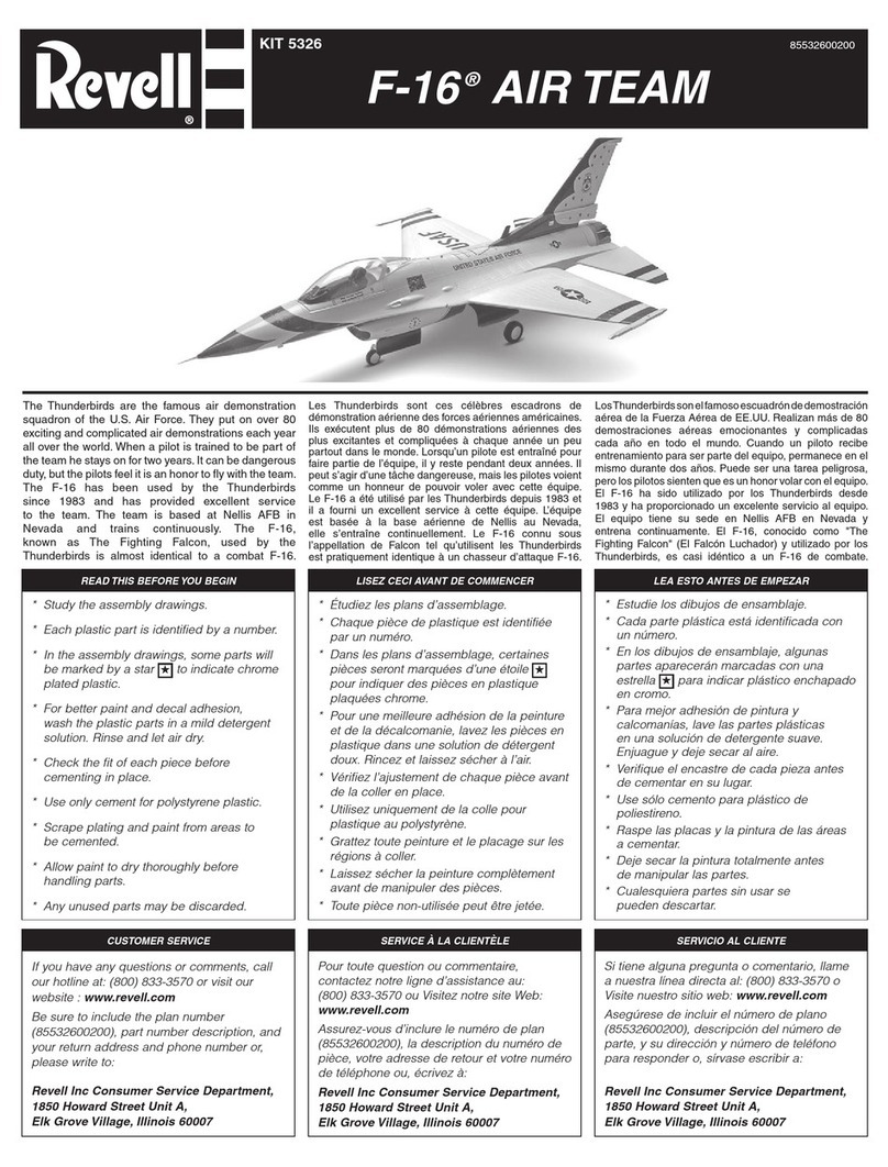 REVELL F-16 AIR TEAM User manual