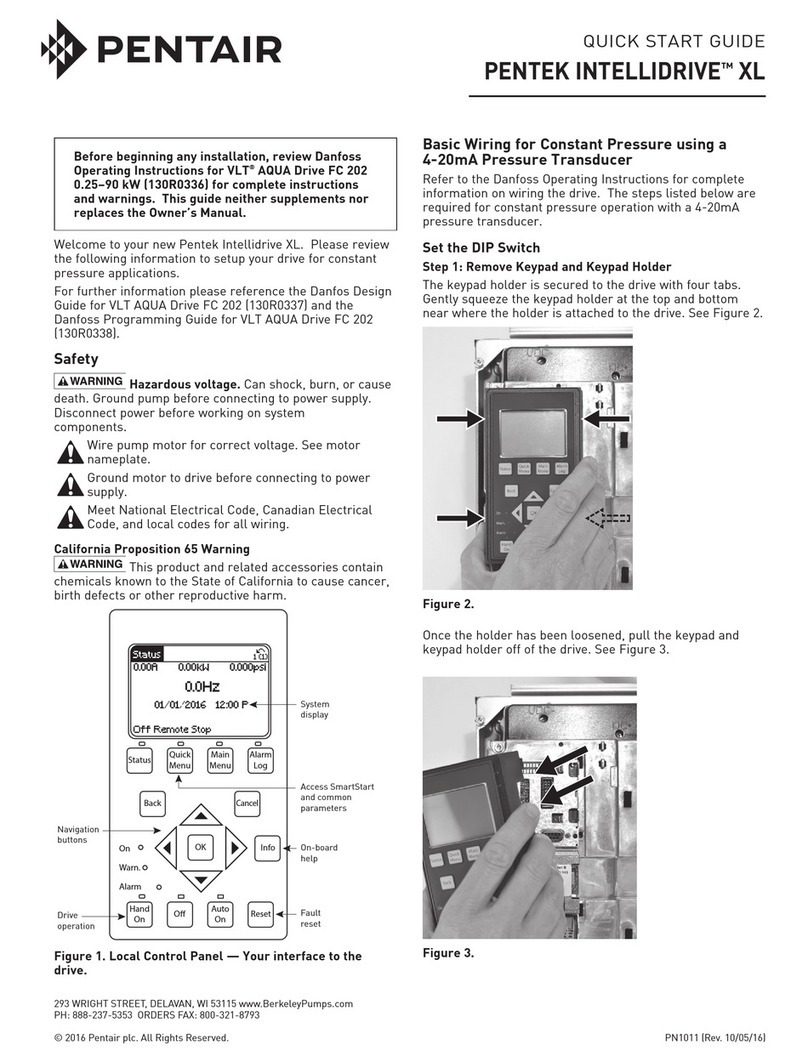 Pentair Pentek Intellidrive XL quick start guide