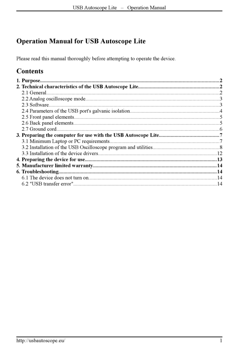 Autoscope Technology Usb Autoscope Lite Operation manual