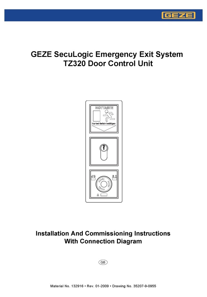 GEZE SecuLogic TZ320 Installation And Commissioning Instructions With Connection Diagram GEZE SecuLogic TZ320 Installation And Commissioning Instructions With Connection Diagram