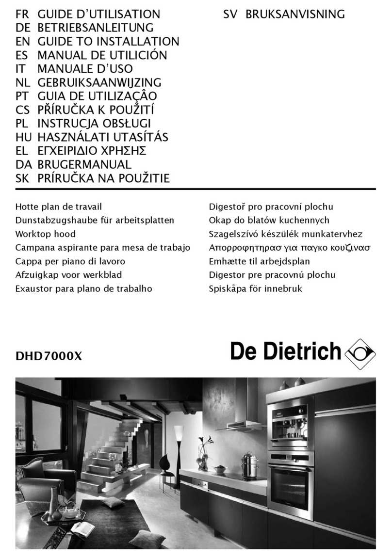 DeDietrich DHD7000X Guide to installation