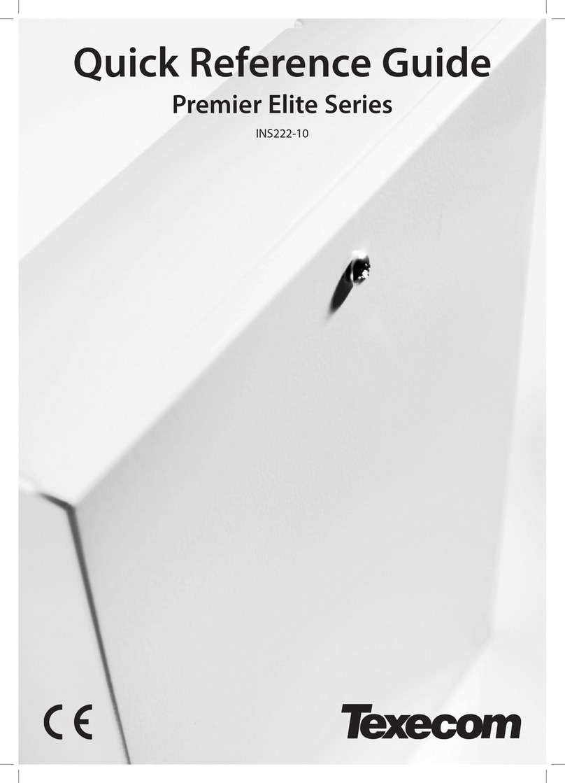 Texecom Premier Elite Series Quick reference guide