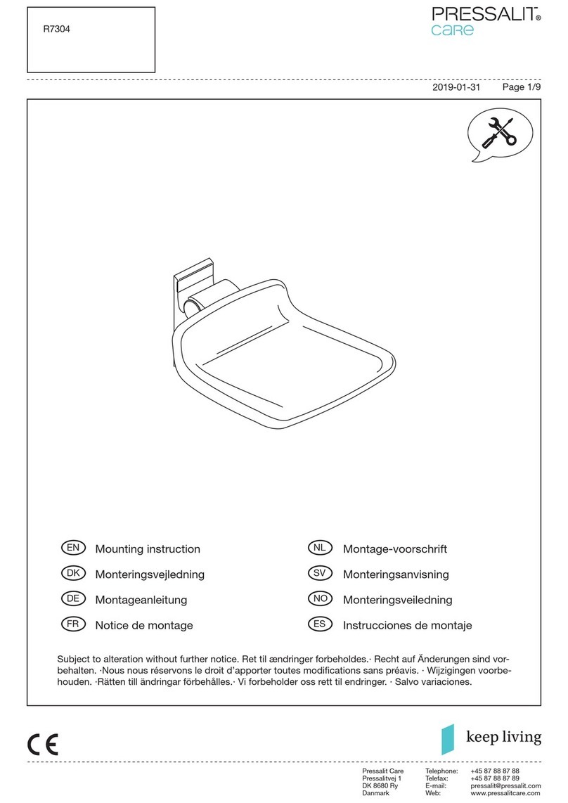 Pressalit Care R7304 Mounting instruction Pressalit Care R7304 Mounting instruction