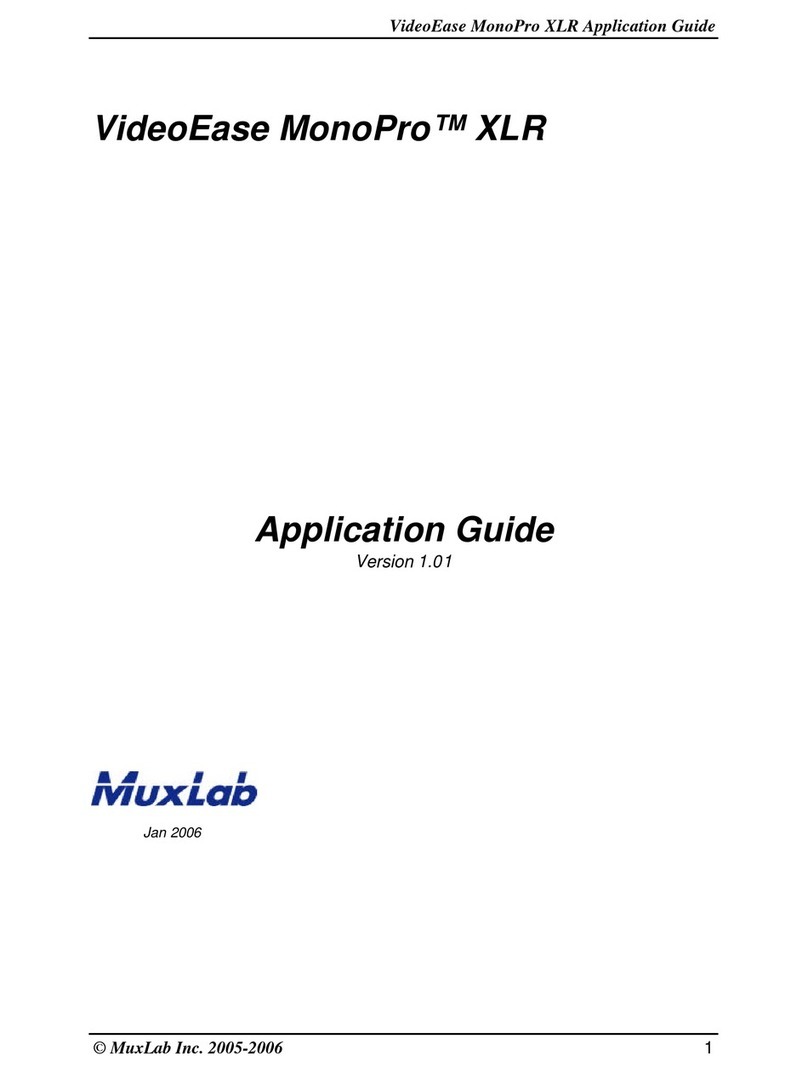 MuxLab VideoEase MonoPro XLR User guide