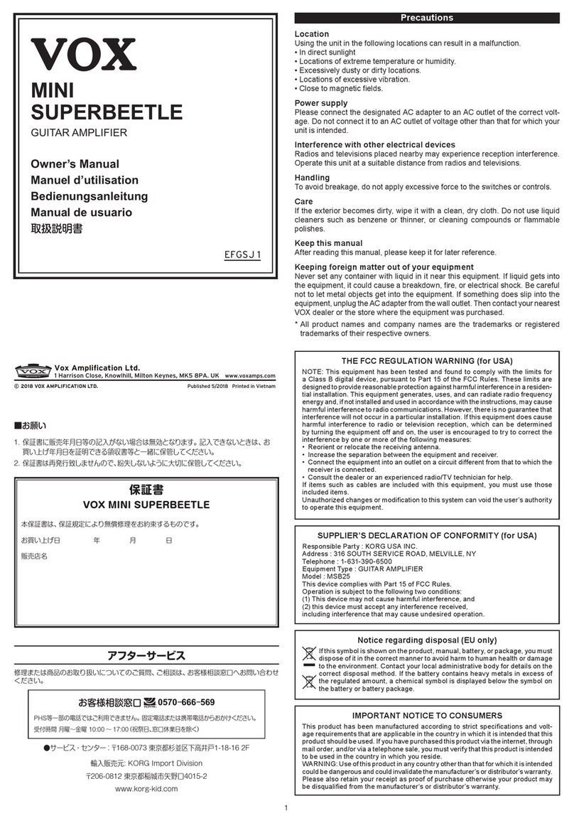 Vox MINI SUPERBEETLE User manual