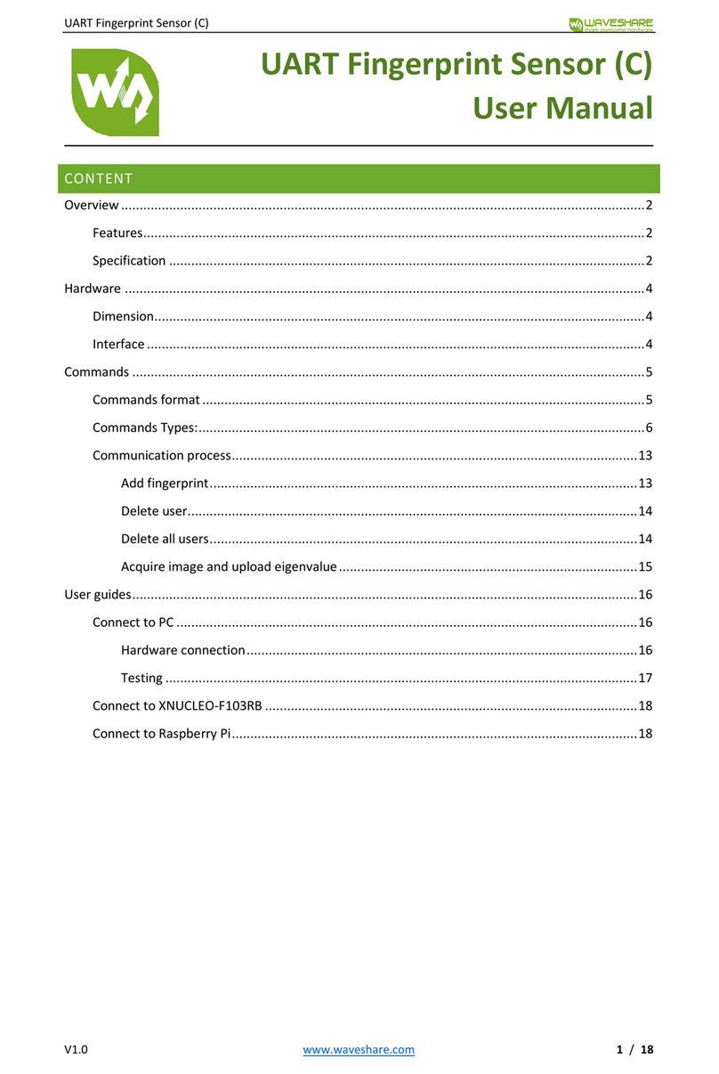 Waveshare UART Fingerprint Sensor user manual