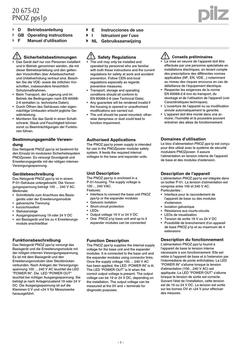 Pilz PNOZ pps1p User manual