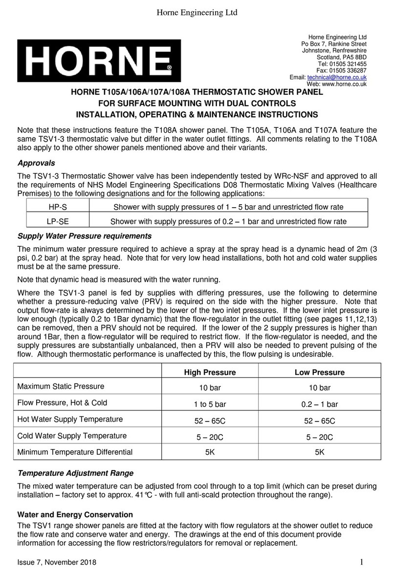 HORNE T105A Installation, operating and maintenance instructions