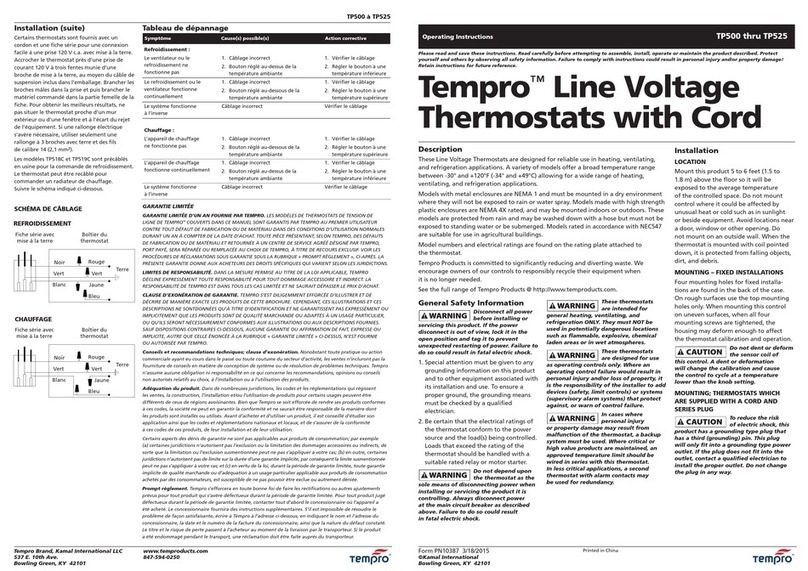 Tempro TP500 operating instructions