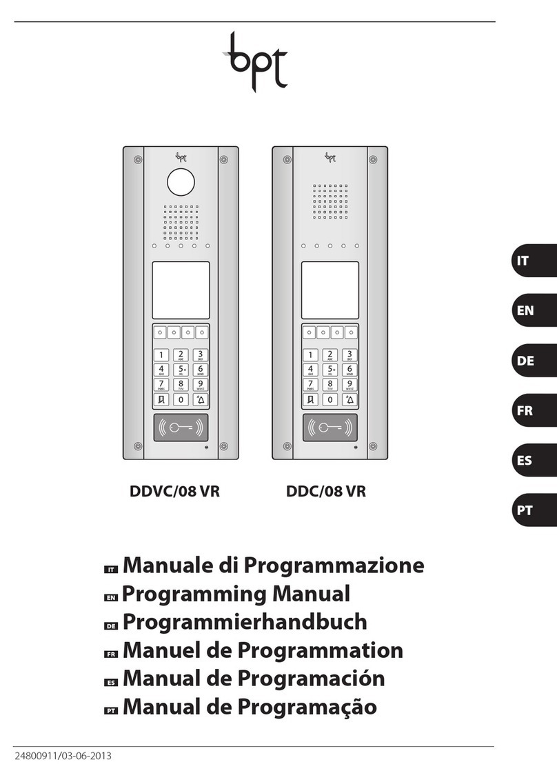 Bpt DDVC/08 VR Owner's manual