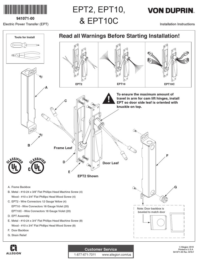 Von Duprin EPT2 User manual