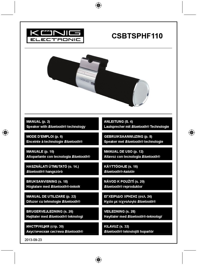 König CSBTSPHF110 manual
