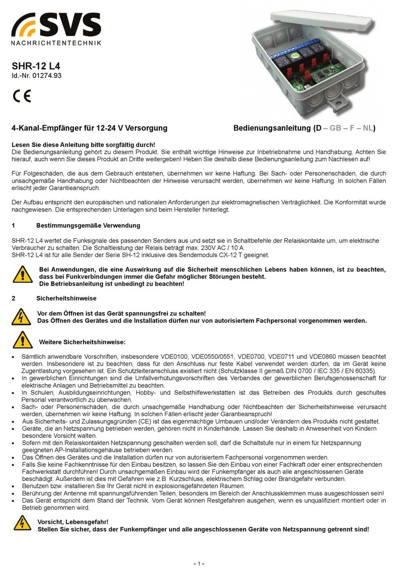 SVS SHR-12 L4 operating instructions