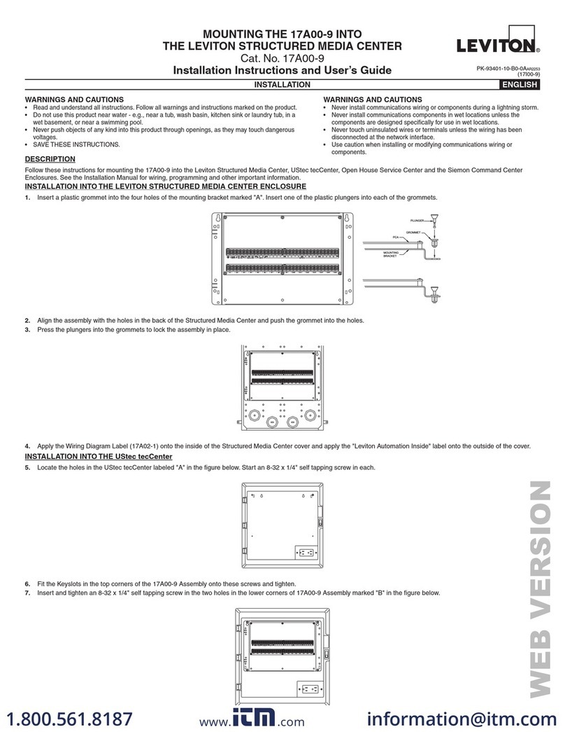 Leviton 17A00-9 Mounting instructions