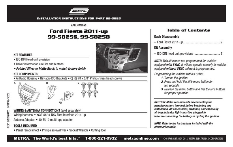Metra Electronics 99-5825S installation instructions Metra Electronics 99-5825S installation instructions