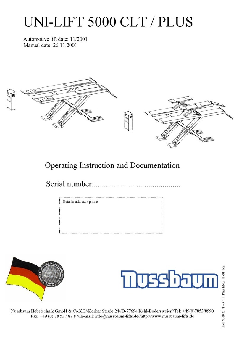 Nussbaum UNI-LIFT 5000 CLT PLUS Operator's manual