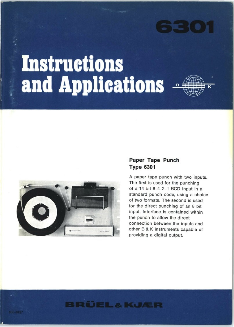 BRUEL & KJAER 6301 Instructions and applications