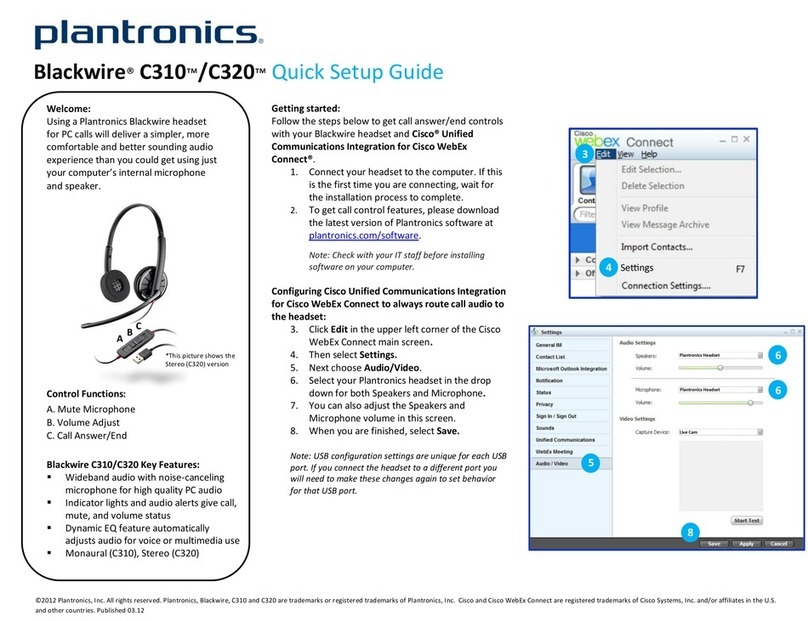 Plantronics Blackwire C310 Quick setup guide