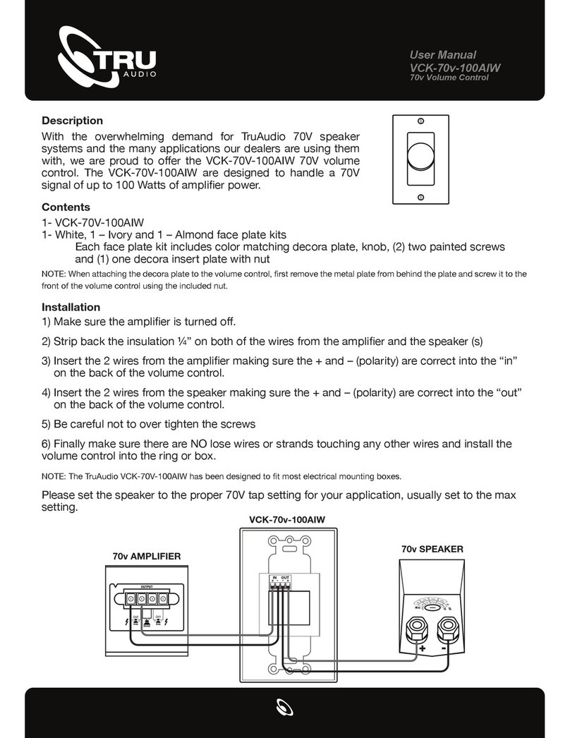 TRU Audio VCK-70v-100AIW User manual