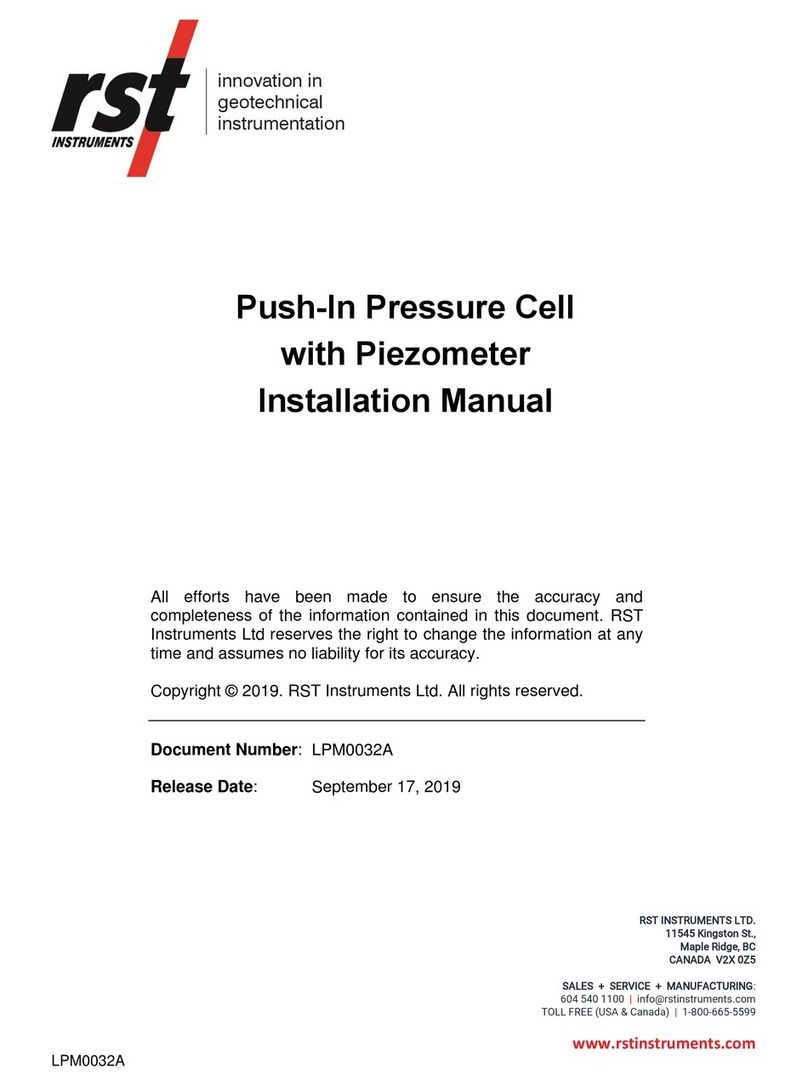 RST Instruments Push-In Pressure Cell installation manual
