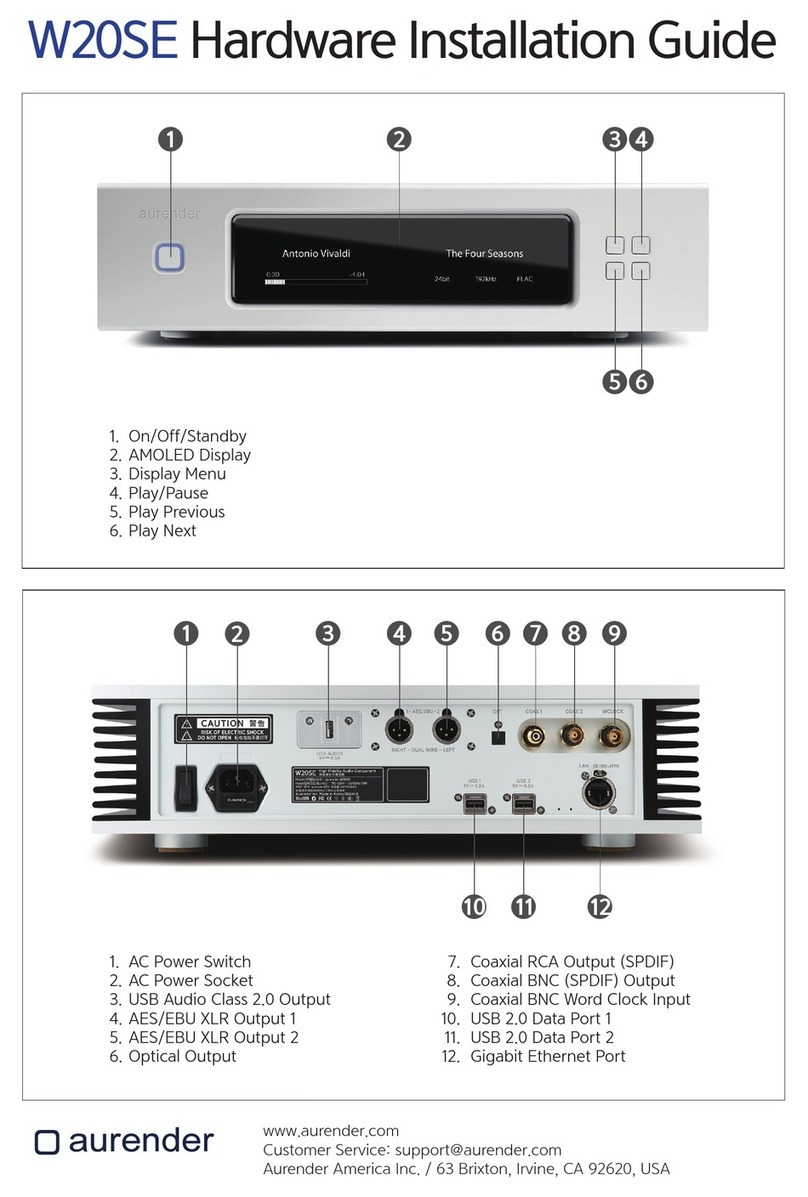 Aurender W20SE Hardware installation guide