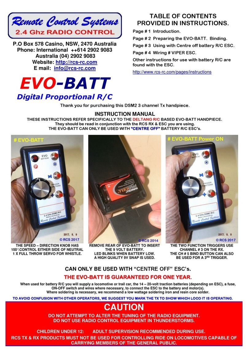 Remote Control Systems EVO-BATT User manual Remote Control Systems EVO-BATT User manual