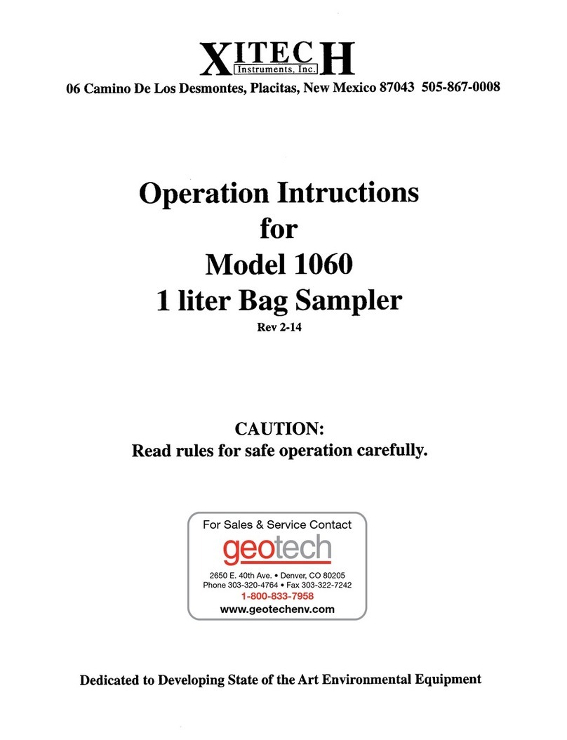 Xiitech 1060 Operation Intructions