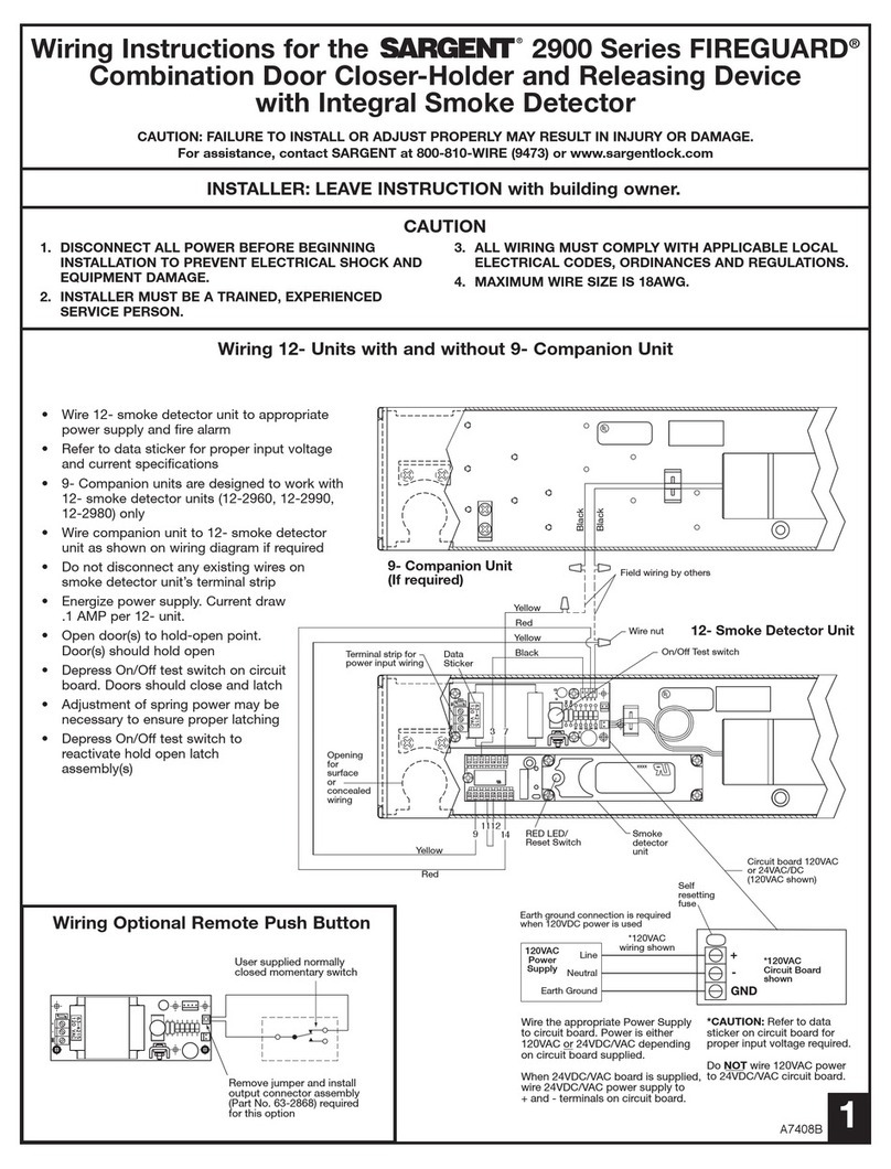 Sargent 2900 Series FIREGUARD Wiring instructions