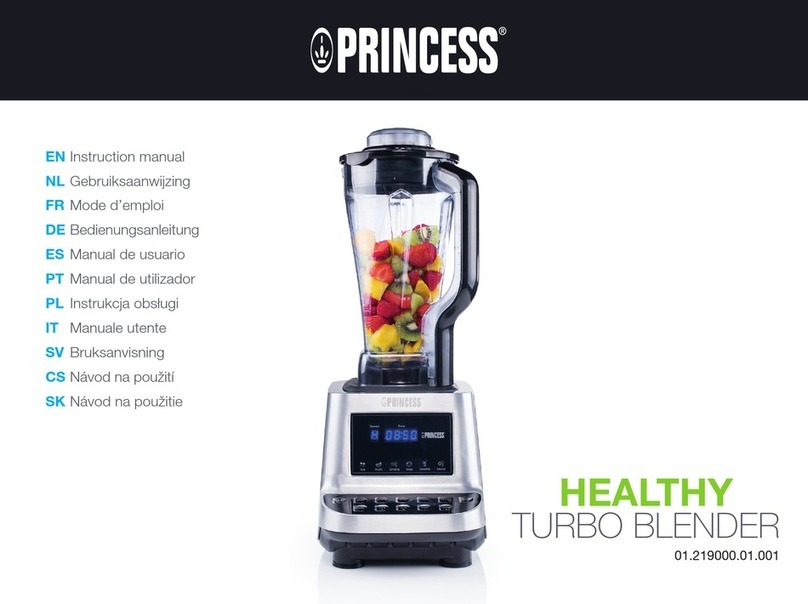 Princess Healthy Turbo Blender instruction manual
