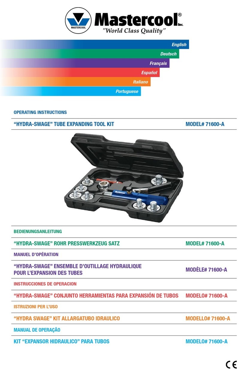 Master cool HYDRA-SWAGE 71600-A operating instructions