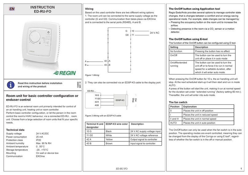 Regin ED-RU-FO User manual