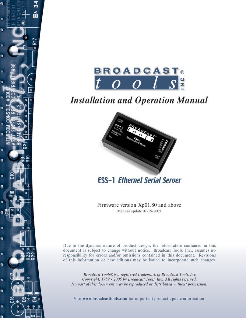 Broadcast Tools ESS-1 User manual