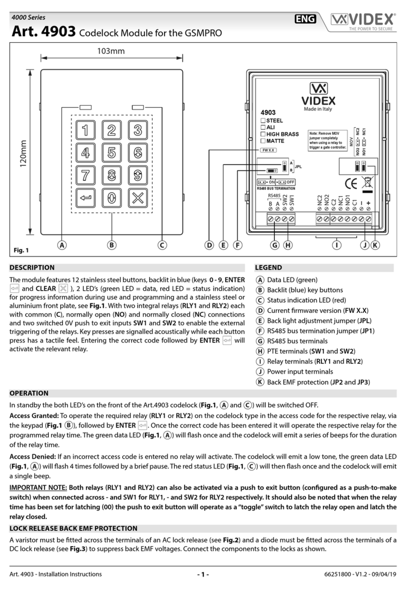 Videx 4000 Series User manual