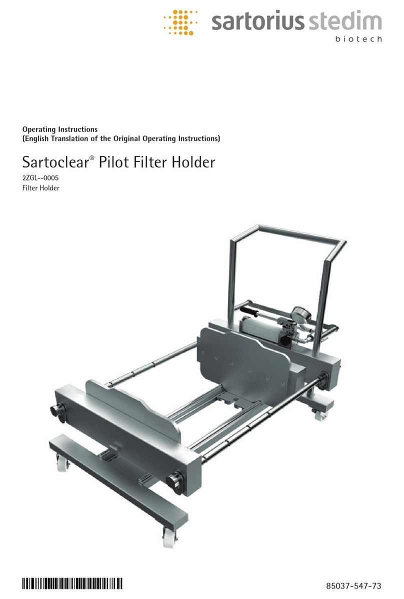 Sartorius stedim Sartoclear Pilot Filter Holder User manual