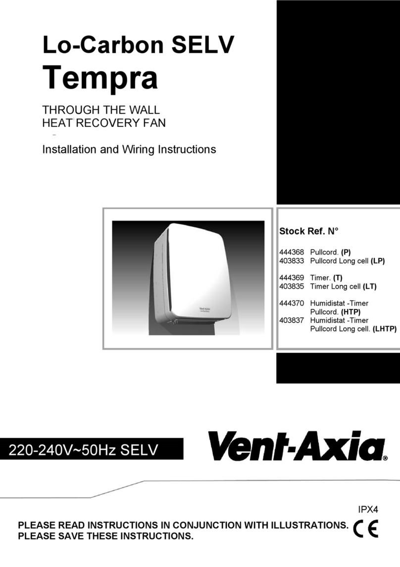 Vent-Axia Lo-Carbon Tempra SELV P Assembly instructions Vent-Axia Lo-Carbon Tempra SELV P Assembly instructions