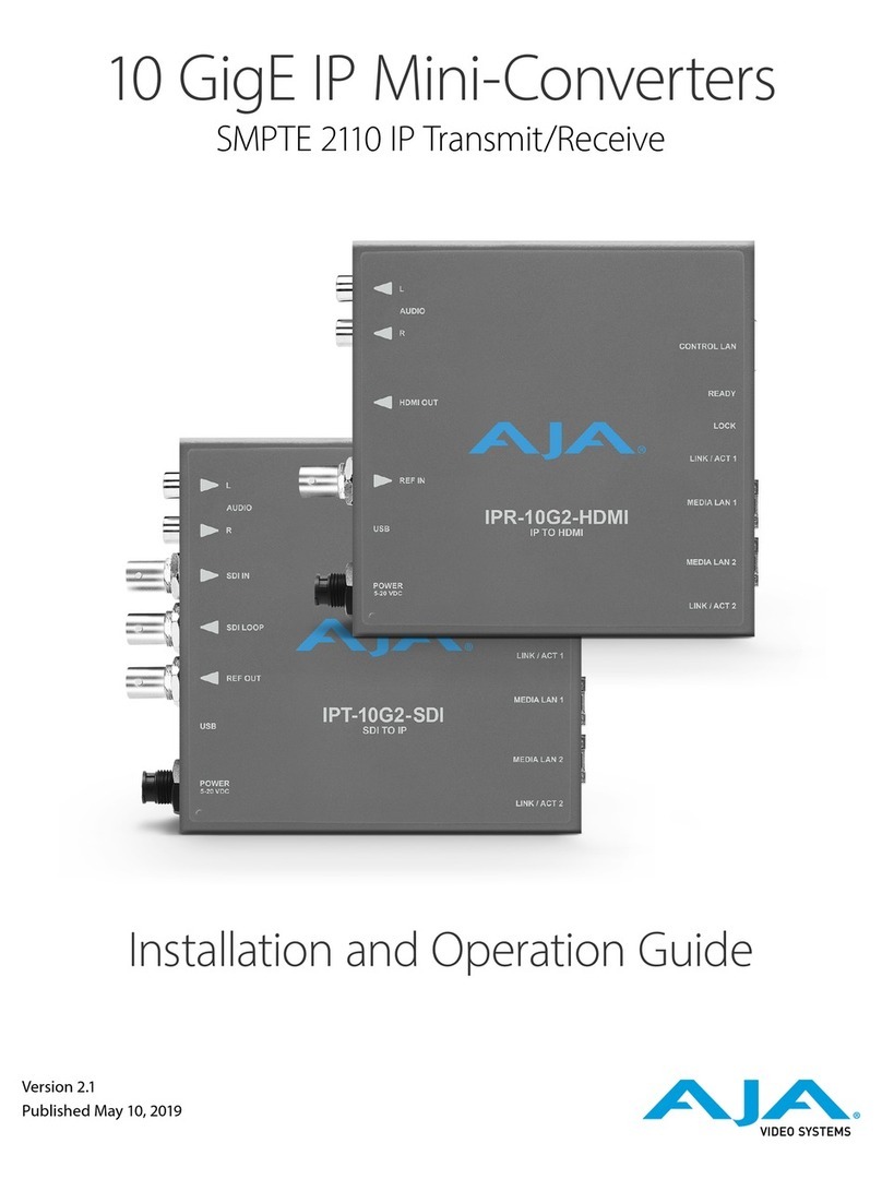 AJA Video Systems Inc IPT-10G2-SDI Operating instructions AJA Video Systems Inc IPT-10G2-SDI Operating instructions